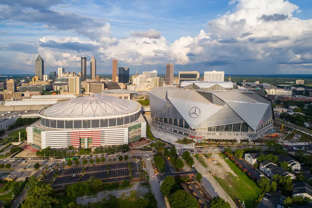 atlanta skyline and stadiums